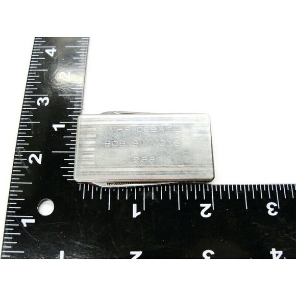 Money Clip "MHS Debate Bob Simmons 1966" Monogramed Knife File Stainless Steel - Picture 3 of 7